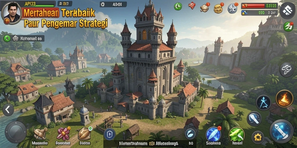 Screenshot menunjukkan aksi seru dalam gameplay Tower Defense yang intens.