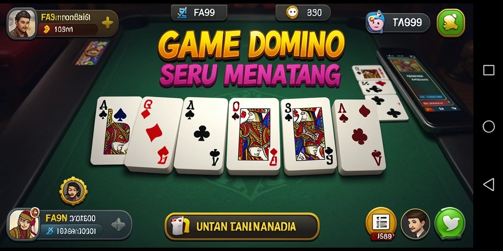 Tampilan gameplay seru dari game domino FA99 dengan interaksi pemain.