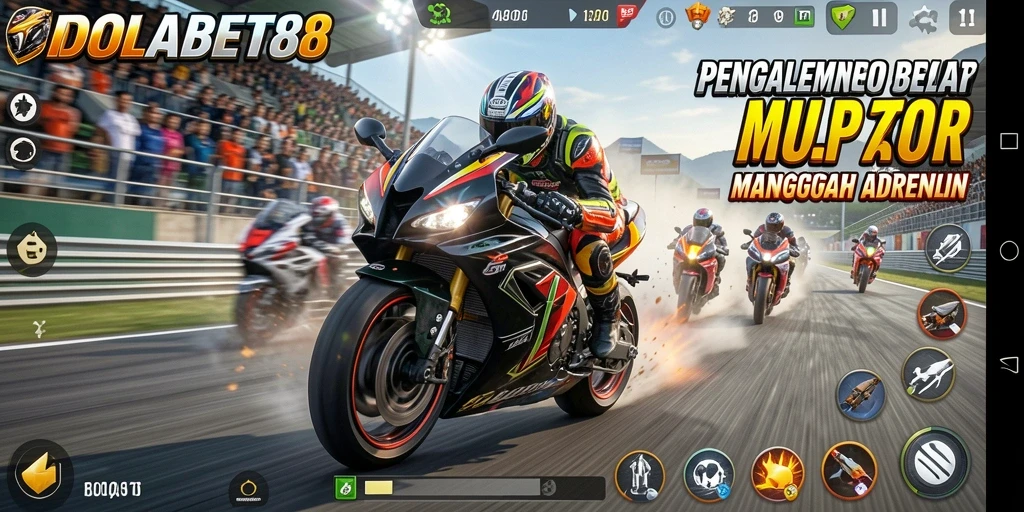 Gameplay balap motor yang mendebarkan dan penuh aksi.