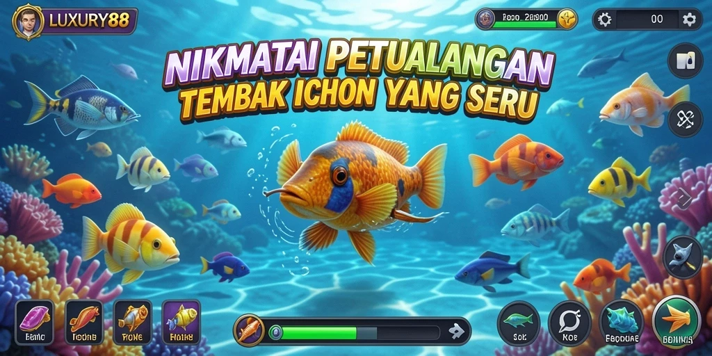 Tampilan menakjubkan dari gameplay Tembak Ikan LUXURY88.