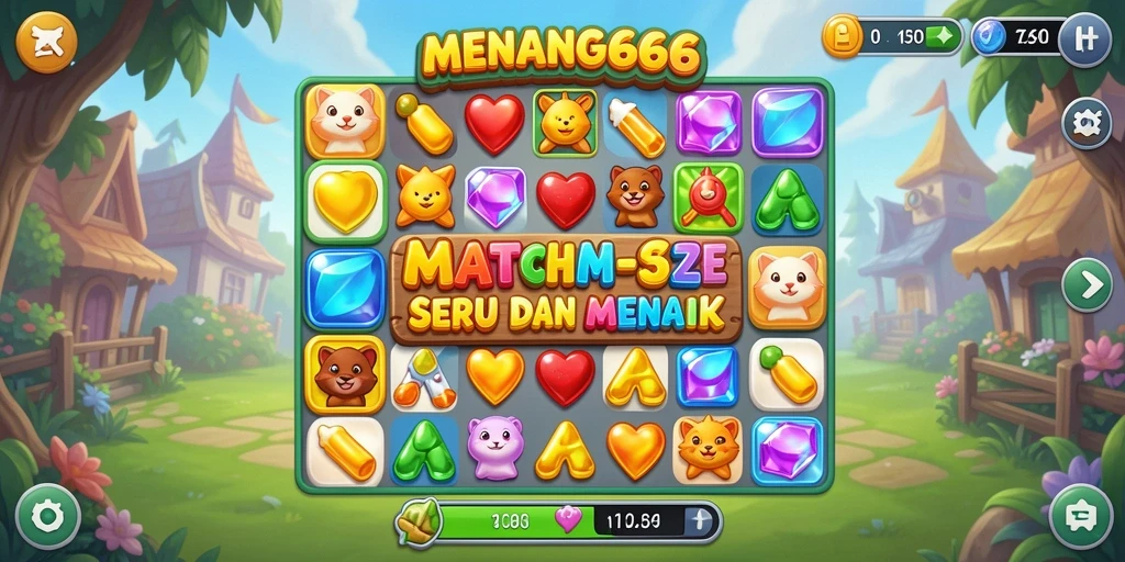 Tampilan gameplay seru MENANG666 dalam genre Match-3.