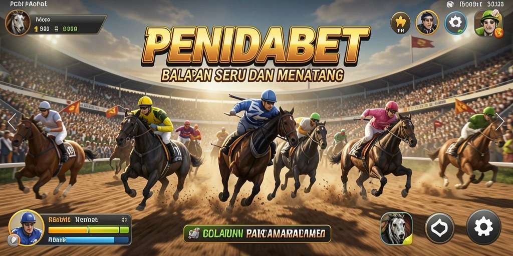 Screenshot gameplay PENIDABET menunjukkan balapan yang mendebarkan.