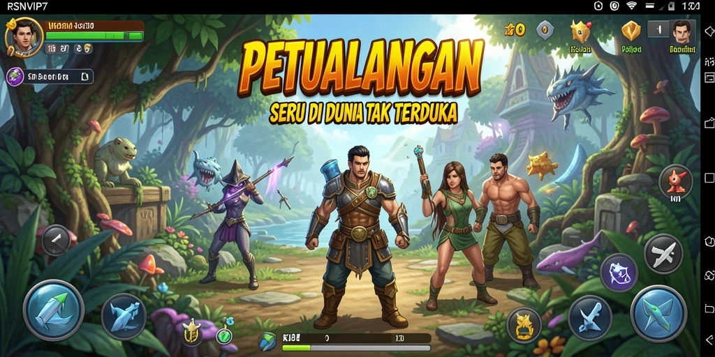 Screenshot utama RSNVIP7 menampilkan aksi seru dalam petualangan Adventure.